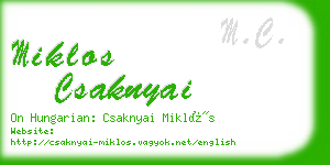 miklos csaknyai business card